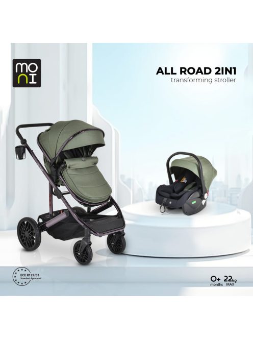 ALL ROAD babakocsi szett 2in1, átalakítható, autós hordozóval S.ZÖLD