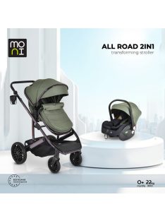   ALL ROAD babakocsi szett 2in1 átalakítható,  autós hordozóval SZÜRKE