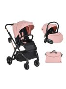BINGO babakocsi  SZETT újszülött kortól 22kg-ig 2in1 sport+váz+hordozó PINK