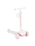 AERO roller, összecsukható, 50kg-ig, 3 kerekű, váza fehér/RÓZSASZÍN