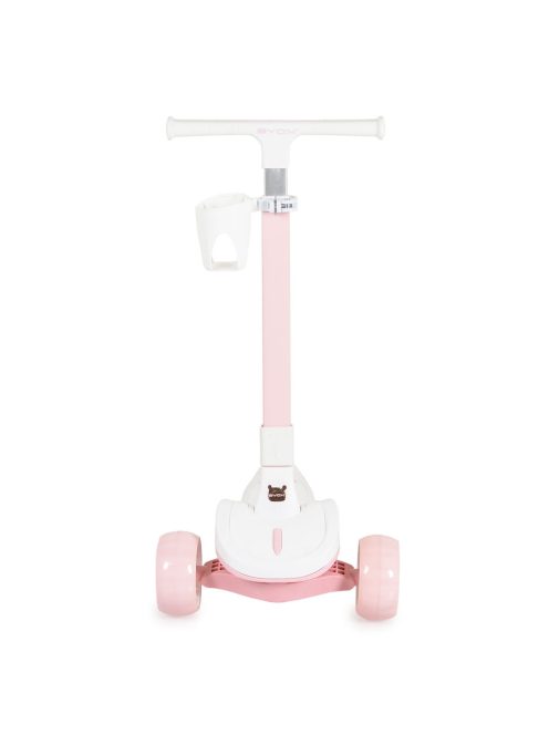 AERO roller, összecsukható, 50kg-ig, 3 kerekű, váza fehér/RÓZSASZÍN