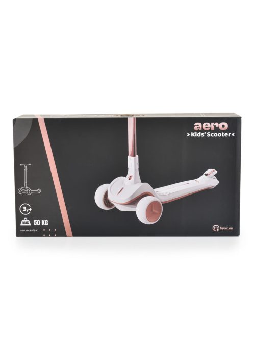 AERO roller, összecsukható, 50kg-ig, 3 kerekű, arany váz FEHÉR