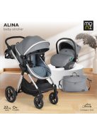ALINA 2IN1 babakocsi SZETT átalakítható babakocsi+autós hordozó TITANIUM SZÜRKE