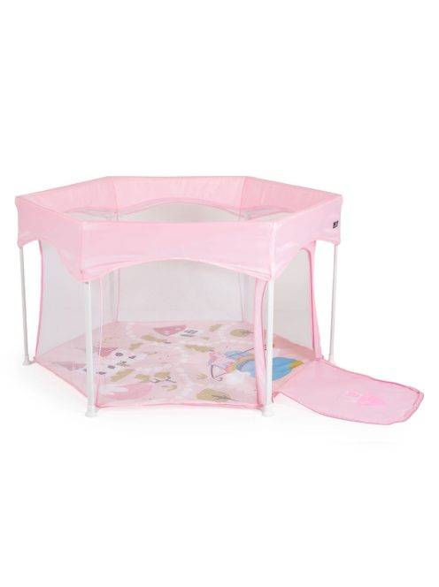 PLAYBOX utazó járóka 6szögletű PINK