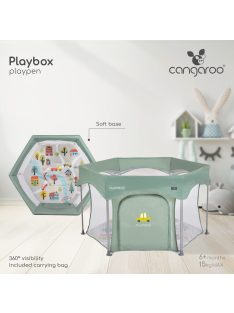 PLAYBOX utazó járóka 6szögletű SZÜRKE