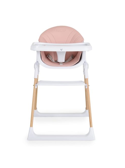 ALMOND etetőszék bőr ülés fa lábakkal PINK