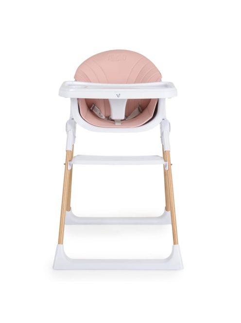 ALMOND etetőszék bőr ülés fa lábakkal PINK