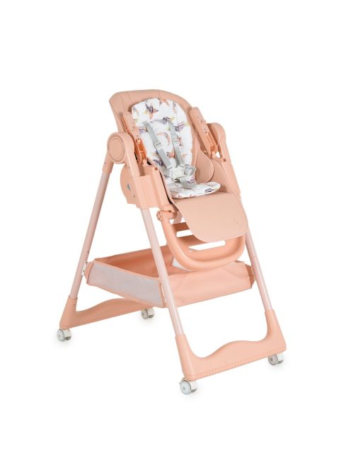 SURPRISE etetőszék szilikon tányérral, evőeszközzel, előkével PINK