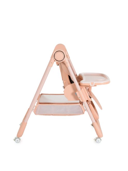 SURPRISE etetőszék szilikon tányérral, evőeszközzel, előkével PINK