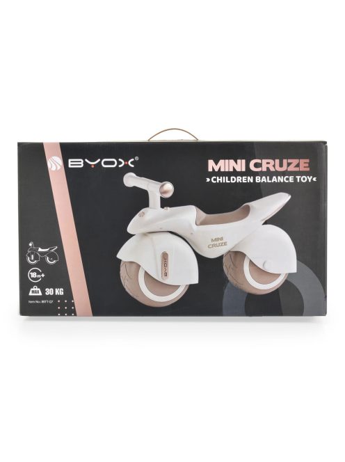MINI CRUZE futóbicikli, ráülős járgány, kismotor, zenélő, óriás kerekekkel FEHÉR