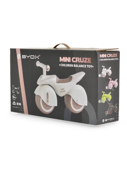 MINI CRUZE futóbicikli, ráülős járgány, kismotor, zenélő, óriás kerekekkel FEHÉR