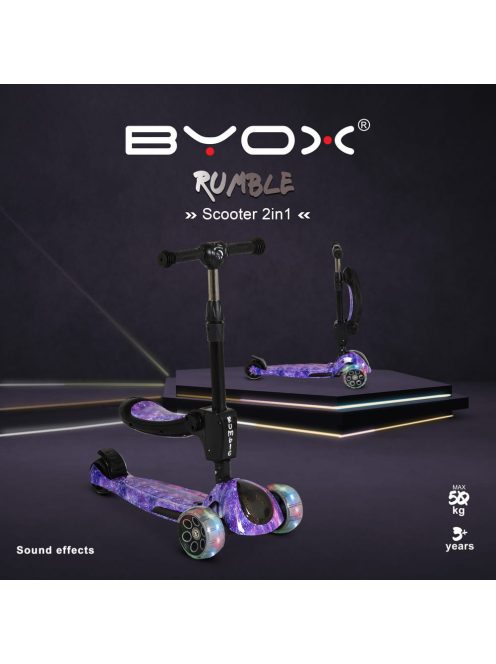 RUMBLE roller ráülős, átalakítható LILA/FEKETE