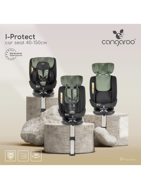 i-PROTECT autós ülés 40-150cm támasztólábbal 360 forgatható ZÖLD