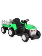 BO DALLAS elektromos traktor trélerrel 12V 140cm ZÖLD