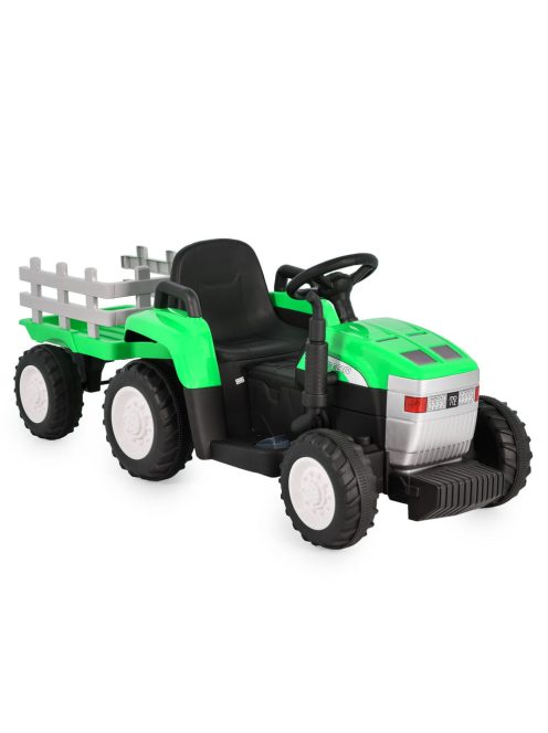 BO DALLAS elektromos traktor trélerrel 12V 140cm ZÖLD