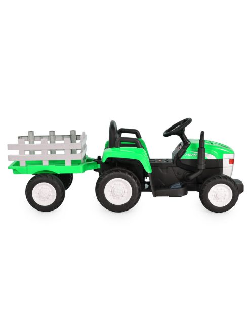 BO DALLAS elektromos traktor trélerrel 12V 140cm ZÖLD