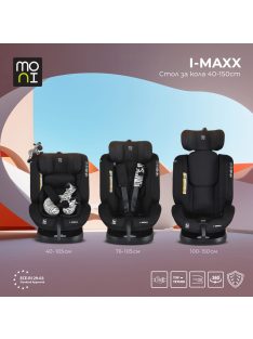   i-MAXX autós ülés,  isofix, forgatható, 2 plüss+párna 40-150cm FEKETE