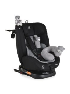   i-MAXX autós ülés,  isofix, forgatható, 2 plüss+párna 40-150cm SZÜRKE