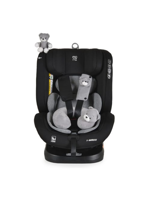 i-MAXX autós ülés,  isofix, forgatható, 2 plüss+párna 40-150cm SZÜRKE