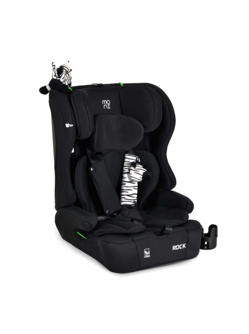 ROCK autós ülés 76-150cm, 2játékkal, pohártartó, belső öv, isofix nélkül FEKETE