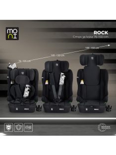   ROCK autós ülés 76-150cm, 2játékkal, pohártartó, belső öv, isofix nélkül FEKETE