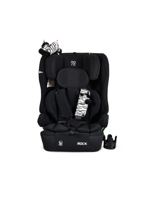 ROCK autós ülés 76-150cm, 2játékkal, pohártartó, belső öv, isofix nélkül FEKETE