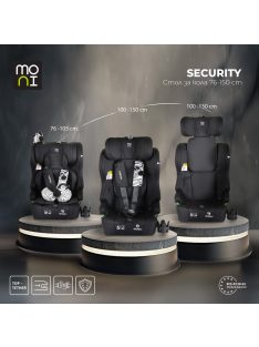   SECURITY autós ülés belső övvel, isofix, ajándék 2plüss+párna 76-150cm FEKETE