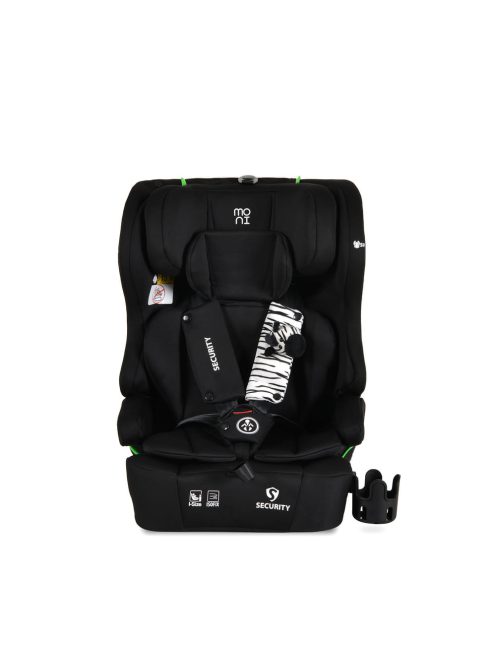 SECURITY autós ülés belső övvel, isofix, ajándék 2plüss+párna 76-150cm FEKETE