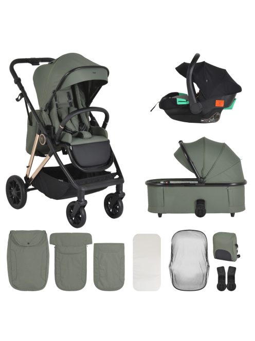 MERCI babakocsi szett 3in1 ZÖLD