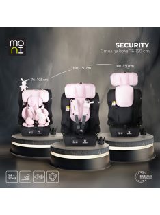   SECURITY autós ülés belső övvel, isofix, ajándék 2plüss+párna 76-150cm PINK