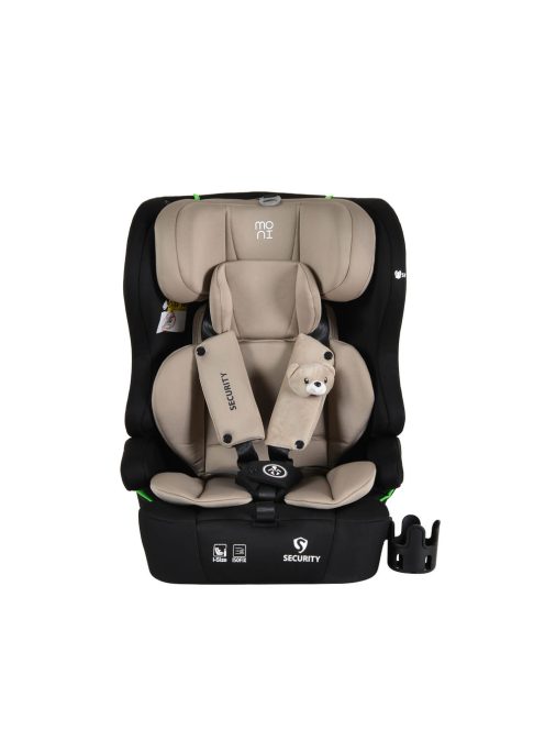 SECURITY autós ülés belső övvel, isofix, ajándék 2plüss+párna 76-150cm BÉZS