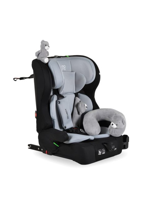 SECURITY autós ülés belső övvel, isofix, ajándék 2plüss+párna 76-150cm SZÜRKE