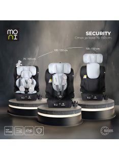   SECURITY autós ülés belső övvel, isofix, ajándék 2plüss+párna 76-150cm SZÜRKE