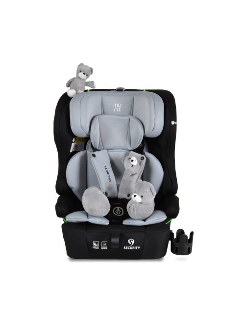 SECURITY autós ülés belső övvel, isofix, ajándék 2plüss+párna 76-150cm SZÜRKE
