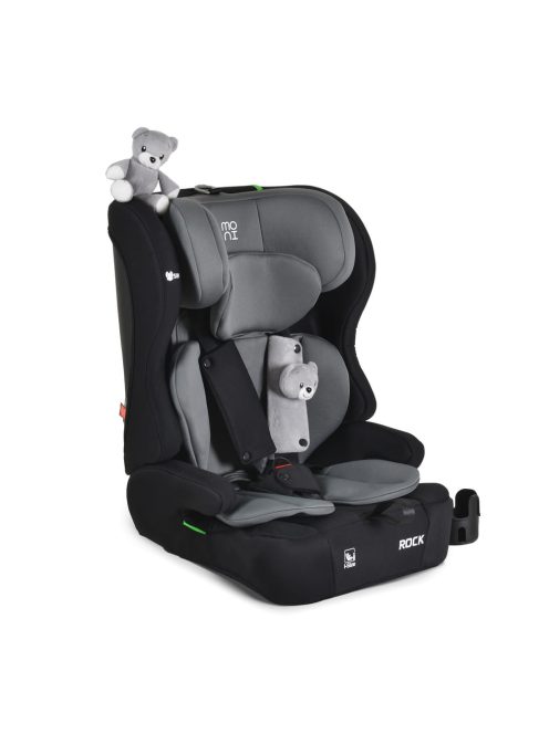 ROCK autós ülés 76-150cm, 2játékkal, pohártartó, belső öv, isofix nélkül SZÜRKE