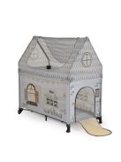 PLAYHOUSE összecsukható házikó utazóágy, tetővel, kibújóval SZÜRKE