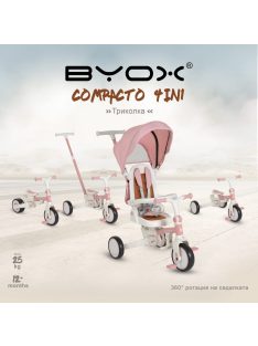   COMPACTO ÚJ 3IN1 tricikli multifunkciós, futóbiciklivé alakítható PINK