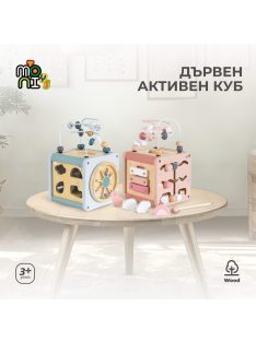 MONI activity kocka xilofonnal, drót pályával RÓZSASZÍN
