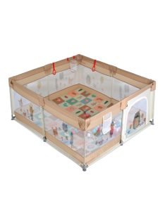   GAMEZONE járóka összecsukható szőnyeggel, 60 labdával 120x120 BÉZS