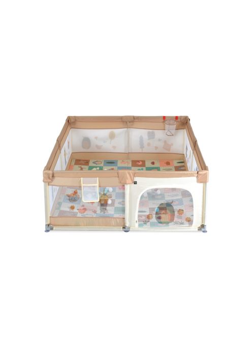 GAMEZONE járóka összecsukható szőnyeggel, 60 labdával 120x120 BÉZS
