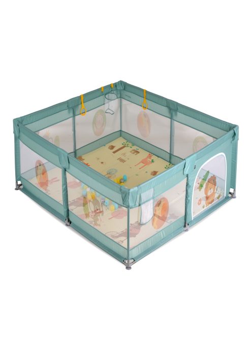 GAMEZONE járóka összecsukható szőnyeggel, 60 labdával 120x120 MENTA