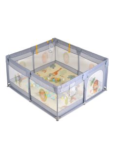   GAMEZONE járóka  összecsukható szőnyeggel, 60 labdával 120x120 SZÜRKE