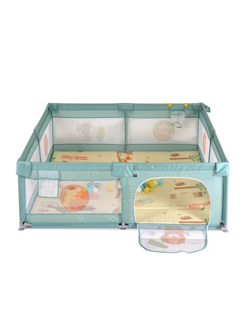 GAMEZONE járóka összecsukható szőnyeggel, 60 labdával 150x200 MENTA