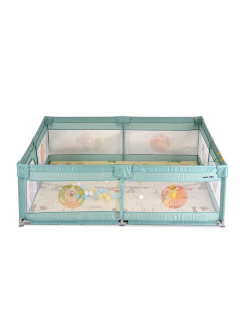GAMEZONE járóka összecsukható szőnyeggel, 60 labdával 150x200 MENTA
