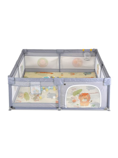 GAMEZONE  járóka összecsukható szőnyeggel, 60 labdával 150x200 SZÜRKE