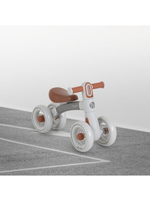 ROLLYBO mini futóbicikli 4 kerekű SZÜRKE/BARNA üléssel
