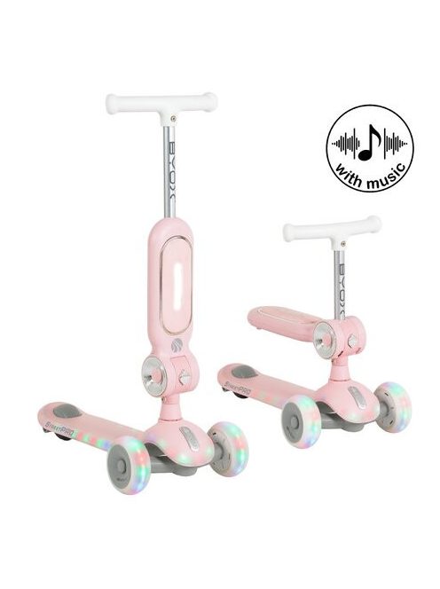 STREETPRO roller 2in1 üléssel, zenél, 30kg-ig PINK