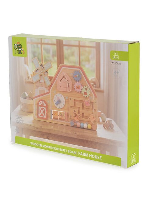 Moni Toys matatófal FARMOS, órával, állatokkal