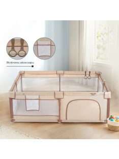   GameZone Basic járóka 150x200 lecippzározható oldal, sarokvédő egyszínű BÉZS