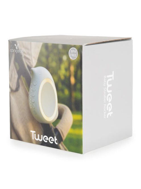 TWEET babakocsi ringató, fehér zajjal, hangokkal, madárka alakú FEHÉR
